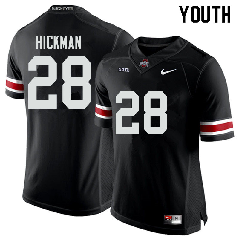 Youth #28 Ronnie Hickman Ohio State Buckeyes College Football Jerseys Sale-Black
